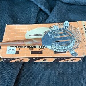 Vintage cocktail strainer in original box